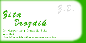 zita drozdik business card